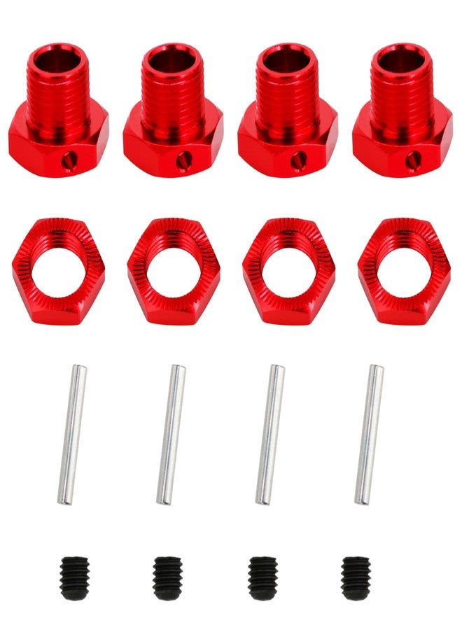 POLANTA 17mm Red Aluminum Wheel Hex Nut Set Upgrade Kit for Arrma 1/8 Typhon 6S 1/7Mojave Felony Infraction Limitless (Red) - Image 1